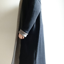 <Creema数量限定>予約Double face long cardigan   Black&Gray 3枚目の画像