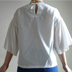 <creema数量限定>Flare sleeve pullover　 white cotton・・　 3枚目の画像