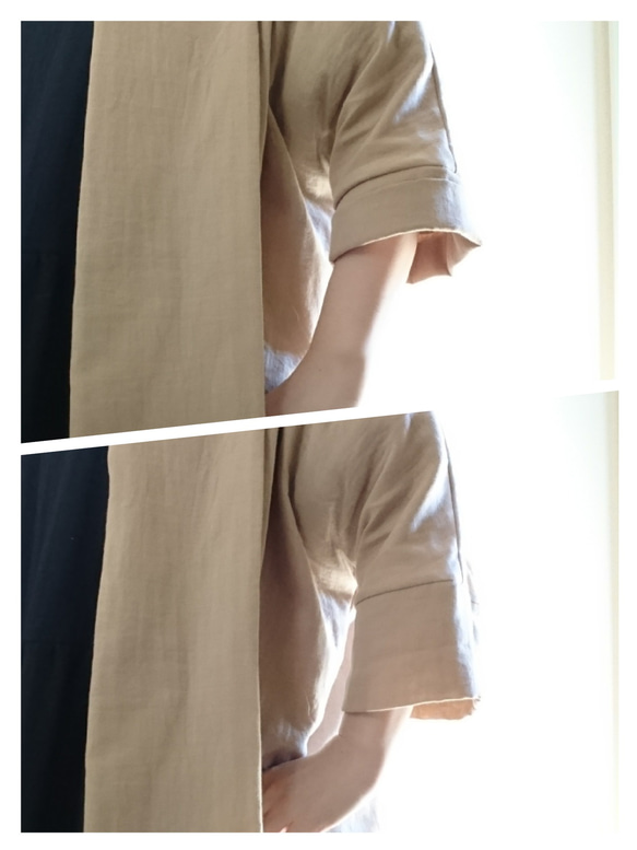 <Creema限定>予約 Soft beige   long cardigan　double gauze 5枚目の画像
