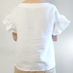 <Creema限定>即納Hirahirasode　pull over 　Belgium linen blanc 5枚目の画像