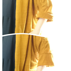 <Creema限定>  新作 Mustard yellow  long cardigan　linen knit 4枚目の画像