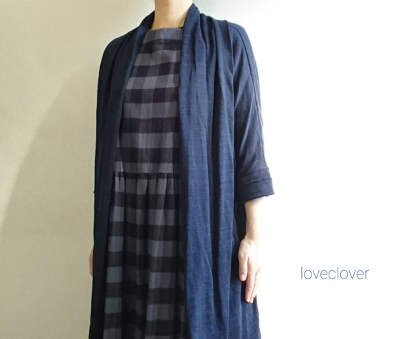 <Creema限定>  新作 Mustard yellow  long cardigan　linen knit 7枚目の画像