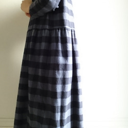 <Creema限定> 新作 Block check onepiece　relax flannel 4枚目の画像