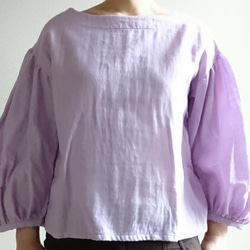 Balloon sleeve pullover  double gause lavender 3枚目の画像