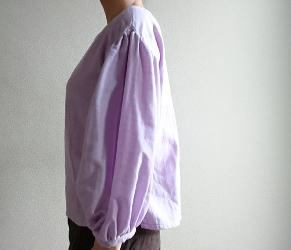 Balloon sleeve pullover  double gause lavender 4枚目の画像