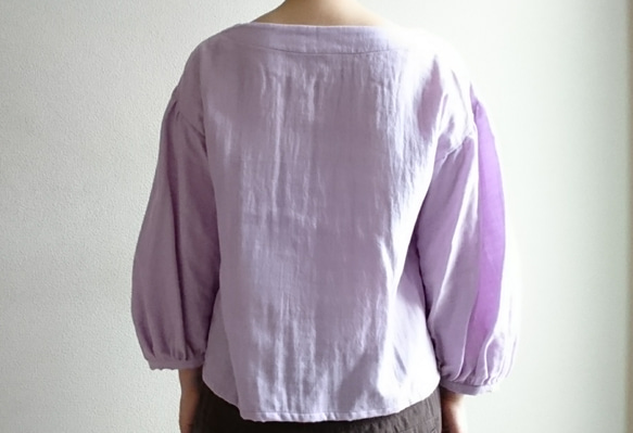 Balloon sleeve pullover  double gause lavender 5枚目の画像