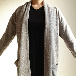 <Creema数量限定>ラスト！即納 Aran ami smokegray long cardigan 　 2枚目の画像