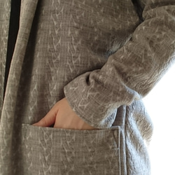 <Creema数量限定>ラスト！即納 Aran ami smokegray long cardigan 　 4枚目の画像