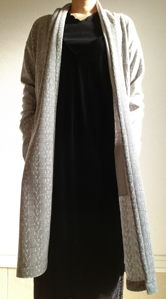 <Creema数量限定>ラスト！即納 Aran ami smokegray long cardigan 　 5枚目の画像