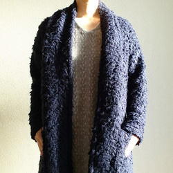 <Creema数量限定>新作 Italiana moco moco  long cardigan　 ðark navy　 4枚目の画像