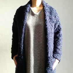 <Creema数量限定>新作 Italiana moco moco  long cardigan　 ðark navy　 5枚目の画像