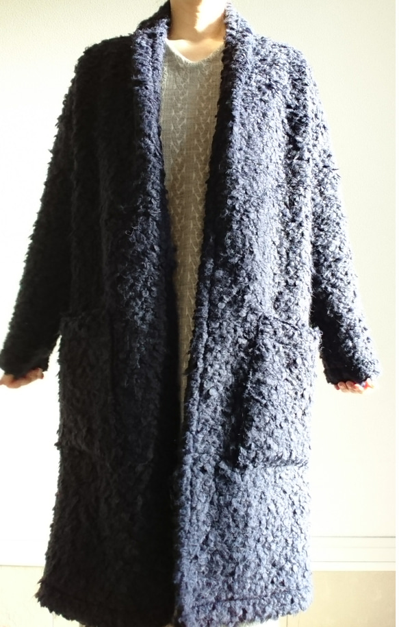 <Creema数量限定>新作 Italiana moco moco  long cardigan　 ðark navy　 7枚目の画像