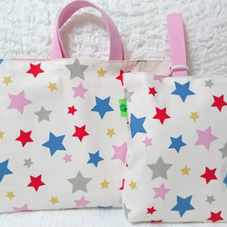 <Creema数量限定商品>☆Starry skies☆入園入学グッズ4点セット pale pink 2枚目の画像