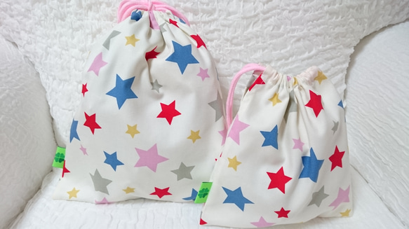 <Creema数量限定商品>☆Starry skies☆入園入学グッズ4点セット pale pink 3枚目の画像