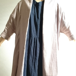 <Creema限定> 秋色 Mauve pink  long cardigan　double gauze 3枚目の画像