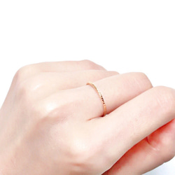 【7号】14K Gold Filled スパークル Dainty スタッキング ピンキー リング 5枚目の画像