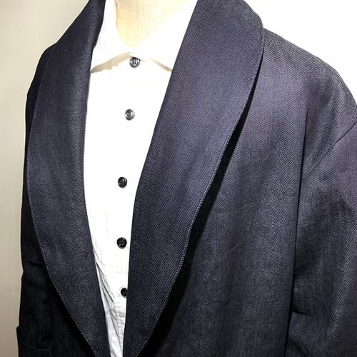 HAJIME AYUMU 高級児島デニムガウンコート S〜LL ユニセックス HAJIME AYUMU 高級児島デニムガウンコート S〜LL ユニセックス