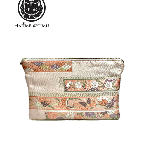 現品1点限り‼︎】HAJIME AYUMU 花柄刺繍高級着物帯リメイクデザイン 