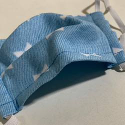 HAJIME AYUMU リボン柄ダブルガーゼ折り畳み式マスク ブルー サイズ選択可 6枚目の画像