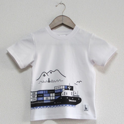 こどもTシャツ　ホワイト（コンテナ船） 2枚目の画像