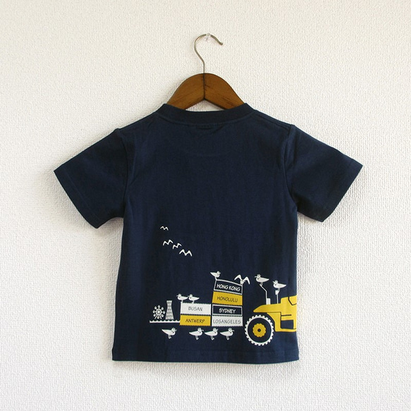 こどもTシャツ　ブルー（フォークリフト） 3枚目の画像