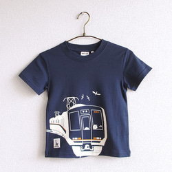 こどもTシャツ　ブルー（ＪＲ西日本　普通＆快速電車） 2枚目の画像