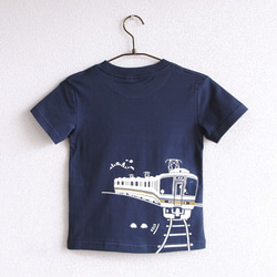 こどもTシャツ　ブルー（ＪＲ西日本　普通＆快速電車） 3枚目の画像