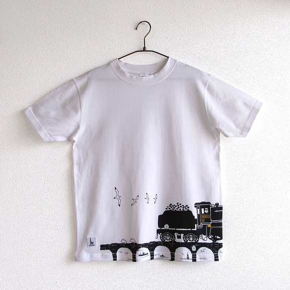 おとなTシャツ　ホワイト（蒸気機関車Ｄ５１） 2枚目の画像