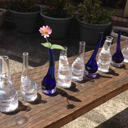 音符のカタチの一輪挿し 透明 ガラス 長崎 瑠璃庵 一輪挿し・花瓶