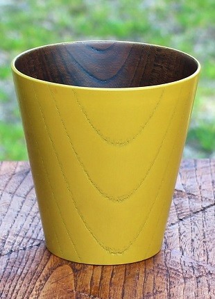 mokumeカップ 黄 / ケヤキ・天然漆 / 中田漆木