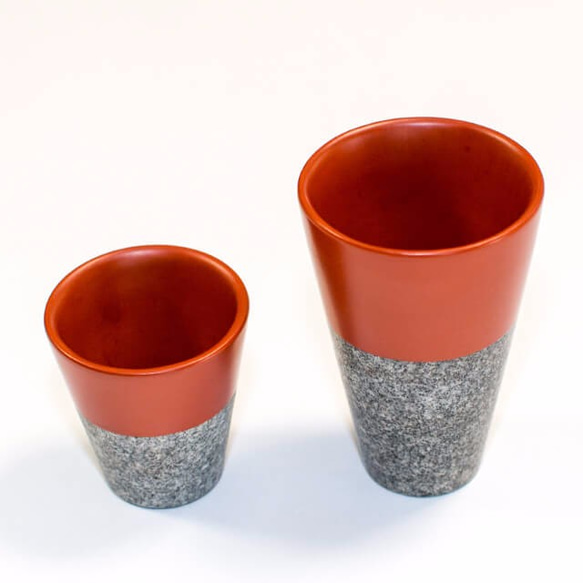 庵治漆-AJIURUSHI- CUP-L / 庵治石・天然漆 / 中田漆木 おちょこ  