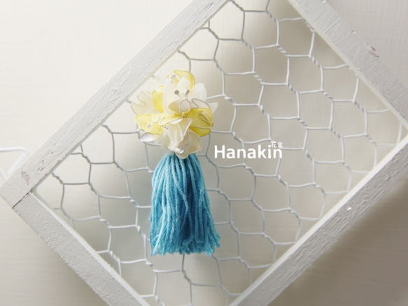 Hanakin花金 花糰 黃 手作飾品耳環（一對） 第1張的照片