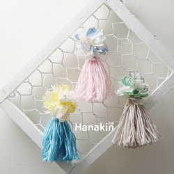 Hanakin花金 花糰 黃 手作飾品耳環（一對） 第2張的照片