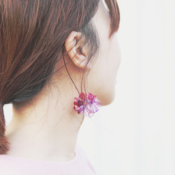 Hanakin花金 花球 藍x黃 手作飾品耳環（一對） 第5張的照片