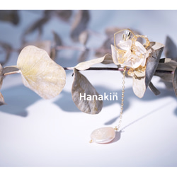 Hanakin花金 線絲編織冬花 白 手作飾品耳環（單顆） 第1張的照片