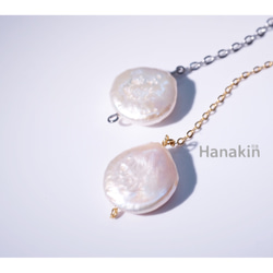 Hanakin花金 線絲編織冬花 白 手作飾品耳環（單顆） 第5張的照片