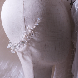 Hanakin花金 純白 手作 新娘頭飾 兩件組 第5張的照片