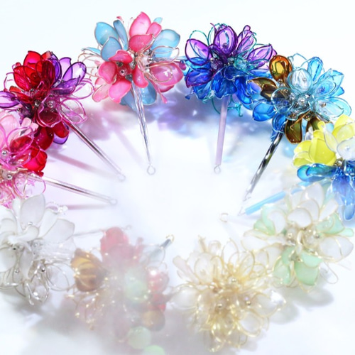 No.808 【10ペア】くすみピンク お花 ハンドメイド ピアス イヤリング 993d8f5924fd4788098ee9c562f84b