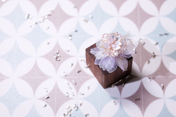 Hanakin花金  blossom 白櫻 手作樹脂飾品耳環（單顆） 第2張的照片