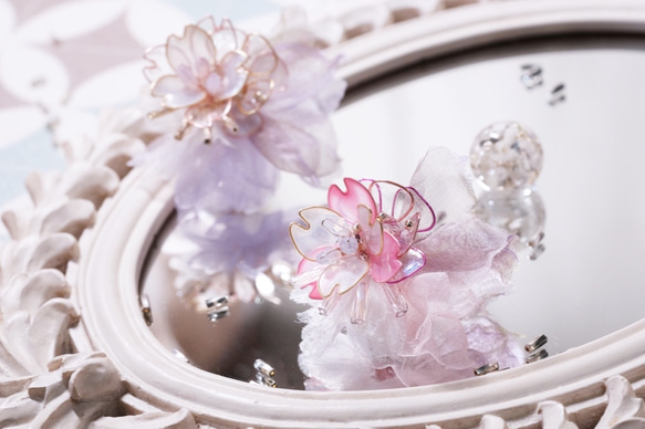 Hanakin花金  blossom 粉櫻 手作樹脂飾品耳環（單顆） 第5張的照片