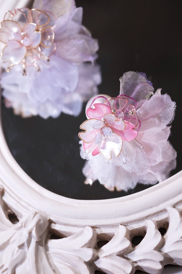Hanakin花金  blossom 粉櫻 手作樹脂飾品耳環（單顆） 第6張的照片