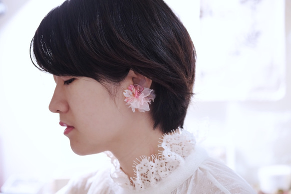 Hanakin花金  blossom 粉櫻 手作樹脂飾品耳環（單顆） 第8張的照片