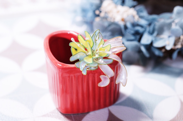 Hanakin花金 花禮 黃 手作飾品耳環（一對） 第1張的照片