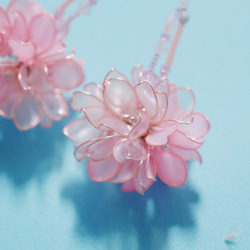 櫻花花球 手作飾品耳環（一對） 第1張的照片