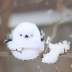 シマエナガのぽんぽんぬいぐるみ 2枚目の画像