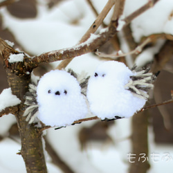 シマエナガのぽんぽんぬいぐるみ 4枚目の画像