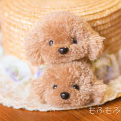 プードルさん＊ぽんぽん＊ブローチ 4枚目の画像