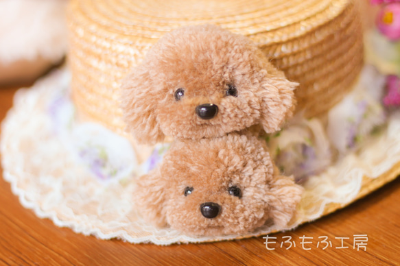 プードルさん＊ぽんぽん＊ブローチ 4枚目の画像