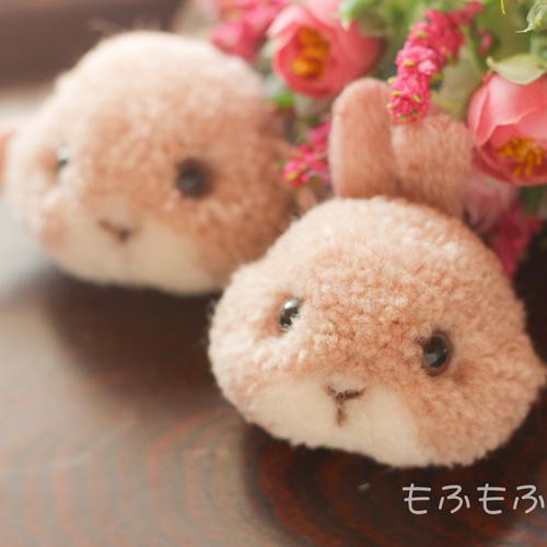 うさぎ＊ぽんぽん＊ブローチ ぬいぐるみ もふもふ工房 通販 5342831