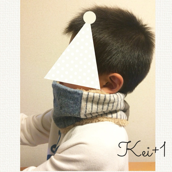兒童拼布圍脖保暖器 KIDS54 第3張的照片